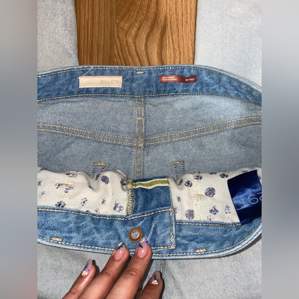 Anthropologie Pilcro Light Blue Wash Wide Leg Denim Jeans 29T